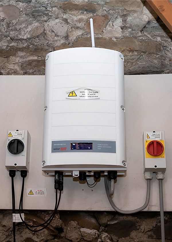 Store your generated solar energy with an efficient battery to use at a later date.