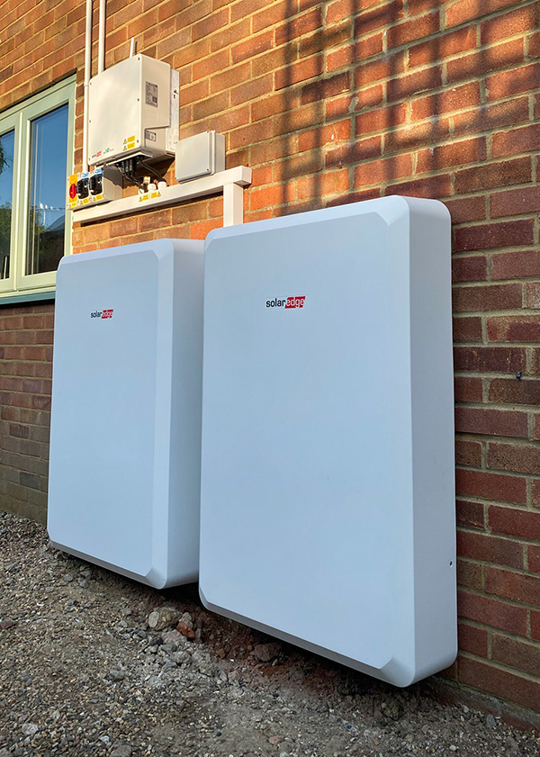Solar Edge Batteries fitted to wall