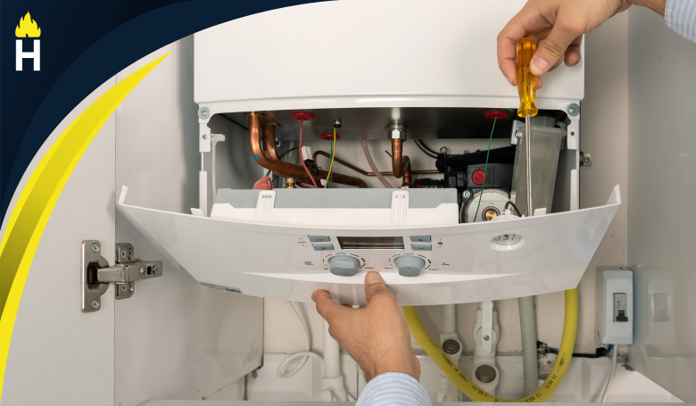 Boiler Engineer Servicing a Boiler