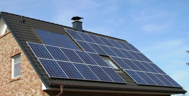 Solar PV panels installed on a roof