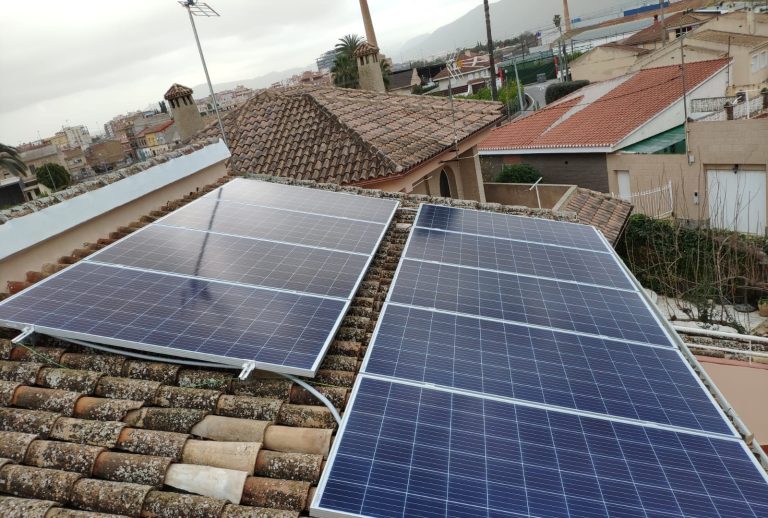 Rooftop solar photovoltaic installation (stock photo)